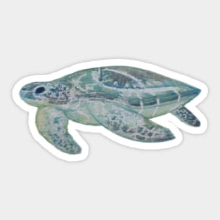 Watercolor Swimming Sea Turtle Sticker